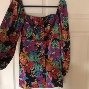 Tularosa silk puff sleeve mini dress